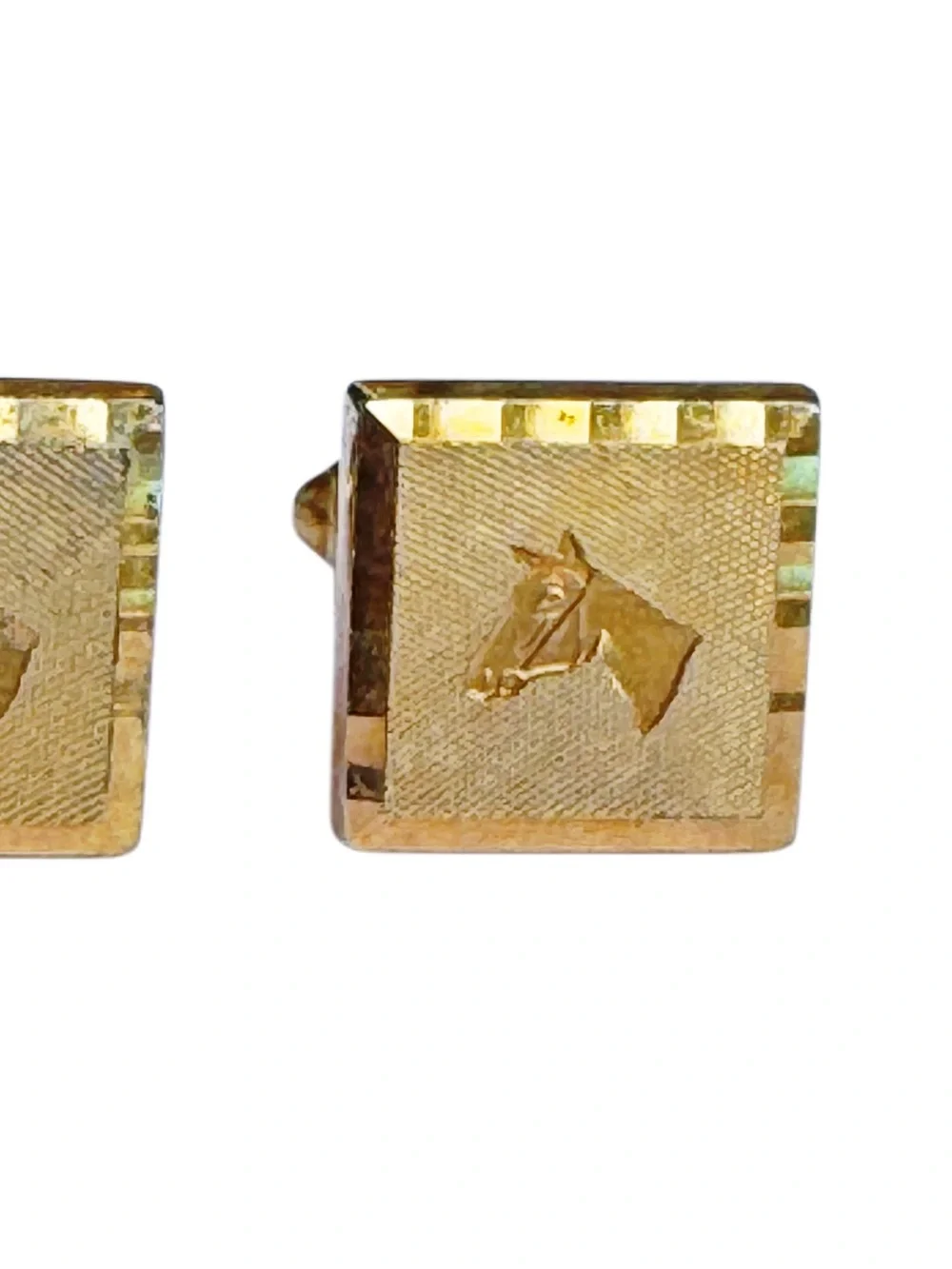 VTG- Mid-Century Modern Gold Equestrian Horse Head Cufflinks - Rare Men’sVintag
